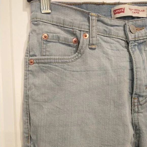 Levi's 502 Regular Taper Jeans Size 14 Reg 27x27 Boys Blue Denim Jeans - Picture 6 of 15